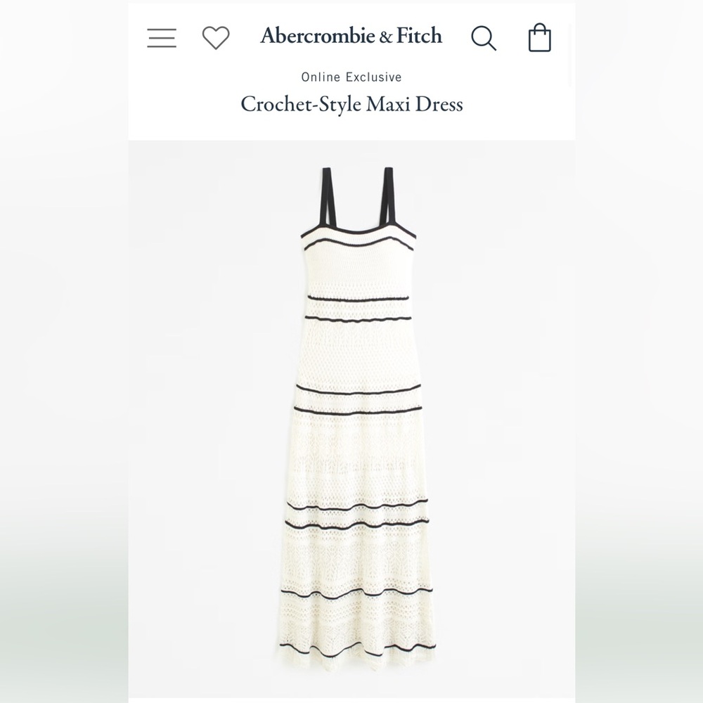 Abercrombie ivory and black maxi dress
